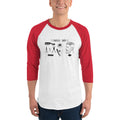 Men's 3/4th Sleeve Raglan T- Shirt - Retro- for the Bearded Men only