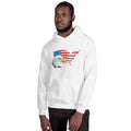 Unisex Hooded Sweatshirt - Eagle- USA Map with Flag
