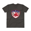 Men's V- Neck T Shirt - Bald Eagle in Shield, Retro design