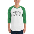 Men's 3/4th Sleeve Raglan T- Shirt - Retro- for the Bearded Men only