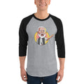 Men's 3/4th Sleeve Raglan T- Shirt - Narendra Modi- Angry