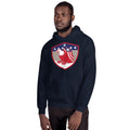 Unisex Hooded Sweatshirt - Bald Eagle in Shield, Retro design