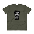 Men's V- Neck T Shirt - Start your day with coffee