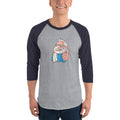 Men's 3/4th Sleeve Raglan T- Shirt - Namo- Cartoon -Thumbs up