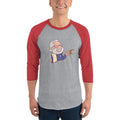 Men's 3/4th Sleeve Raglan T- Shirt - Namo- Drinking Chai- Cartoon