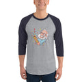 Men's 3/4th Sleeve Raglan T- Shirt - Narendra Modi- Party Popper
