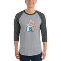 Men's 3/4th Sleeve Raglan T- Shirt - Namo- Cartoon -Thumbs up