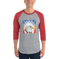 Men's 3/4th Sleeve Raglan T- Shirt - Shining- Eagle & Star Spangled Banner