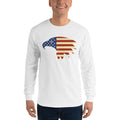 Men's Long Sleeve T-Shirt - Eagle- American Flag design