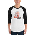 Men's 3/4th Sleeve Raglan T- Shirt - Narendra Modi- Laptop Cartoon