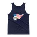 Men's Classic Tank Top - Eagle- USA Map with Flag