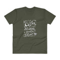 Men's V- Neck T Shirt - Coffee is always a good idea