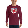 Men's Long Sleeve T-Shirt - Bald Eagle in Shield, Retro design
