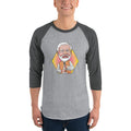 Men's 3/4th Sleeve Raglan T- Shirt - Narendra Modi- Peaceful