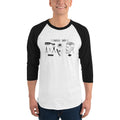 Men's 3/4th Sleeve Raglan T- Shirt - Retro- for the Bearded Men only