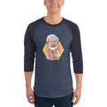 Men's 3/4th Sleeve Raglan T- Shirt - Narendra Modi- Peaceful