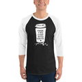 Men's 3/4th Sleeve Raglan T- Shirt - Good days start with coffee- Takeaway cup