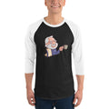 Men's 3/4th Sleeve Raglan T- Shirt - Namo- Drinking Chai- Cartoon