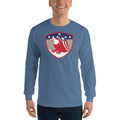 Men's Long Sleeve T-Shirt - Bald Eagle in Shield, Retro design