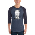 Men's 3/4th Sleeve Raglan T- Shirt - Good days start with coffee- Takeaway cup