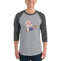 Men's 3/4th Sleeve Raglan T- Shirt - Namo- Drinking Chai- Cartoon