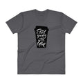 Men's V- Neck T Shirt - Start your day with coffee