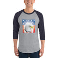 Men's 3/4th Sleeve Raglan T- Shirt - Shining- Eagle & Star Spangled Banner