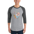 Men's 3/4th Sleeve Raglan T- Shirt - Narendra Modi- Party Popper