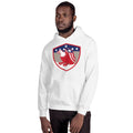 Unisex Hooded Sweatshirt - Bald Eagle in Shield, Retro design