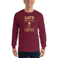 Men's Long Sleeve T-Shirt - Life begins after coffee