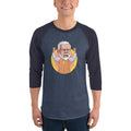Men's 3/4th Sleeve Raglan T- Shirt - Narendra Modi- Raised Hands
