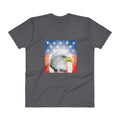 Men's V- Neck T Shirt - Shining- Eagle & Star Spangled Banner