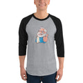 Men's 3/4th Sleeve Raglan T- Shirt - Namo- Cartoon -Thumbs up