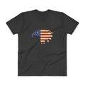 Men's V- Neck T Shirt - Eagle- American Flag design