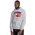 Unisex Hooded Sweatshirt - Bald Eagle in Shield, Retro design