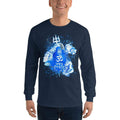 Navy / S Bengali Ultra Cotton Long Sleeve T-Shirt - Om Namah Shivay-03