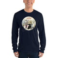 Navy / S Bengali Unisex Fine Jersey Long Sleeve T-Shirt - Amar Kolkata-Rickshow