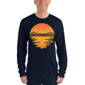 Navy / S Bengali Unisex Fine Jersey Long Sleeve T-Shirt - Howrah by the Dawn
