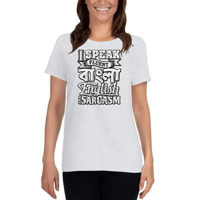 Ash / S Bengali Heavy Cotton Short Sleeve T-Shirt -I speak Sarcasm - Grunge