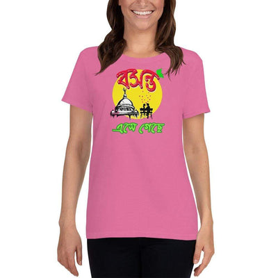 Azalea / S Bengali Heavy Cotton Short Sleeve T-Shirt -Bosonto Ese Gache