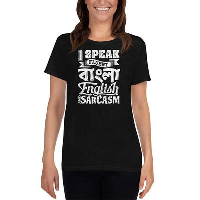 Black / S Bengali Heavy Cotton Short Sleeve T-Shirt -I speak Sarcasm - Grunge