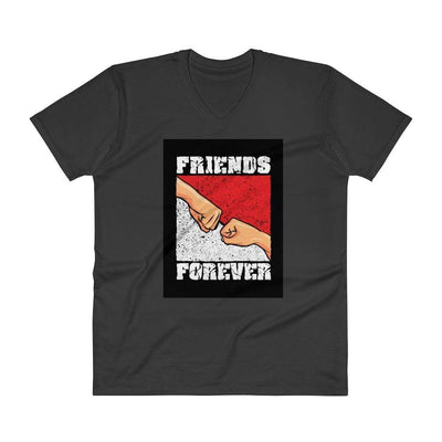 Black / S Bengali Lightweight Fashion V-Neck T-Shirt - Friends Forever