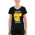 Black / S Bengali Lightweight V-Neck T-Shirt - Amar Sonar Harin Chai