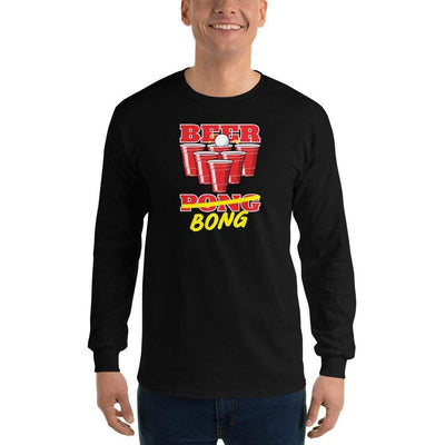 Black / S Bengali Ultra Cotton Long Sleeve T-Shirt -Beer Bong