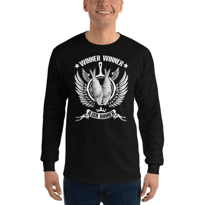 Black / S Bengali Ultra Cotton Long Sleeve T-Shirt - Winner Winner Ilish Dinner