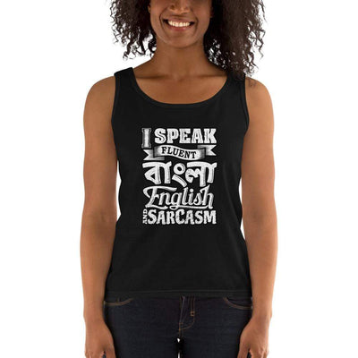 Black / S Bengali Ultra Cotton Tank Top - I speak Sarcasm - Grunge