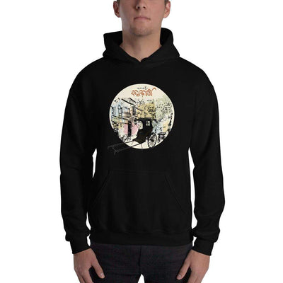 Black / S Bengali Unisex Heavy Blend Hooded Sweatshirt - Khol Dwar Khol- Amar Kolkata-Rickshow