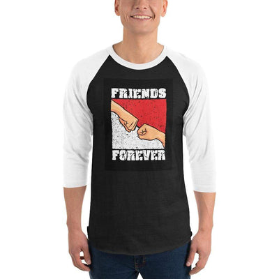 Black/White / XS Bengali Unisex Fine Jersey Raglan Tee -Friends Forever