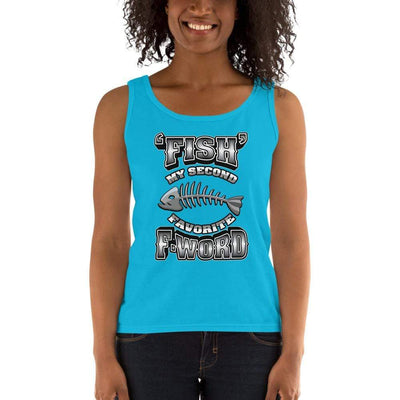 Caribbean Blue / S Bengali Ultra Cotton Tank Top - F for Fish