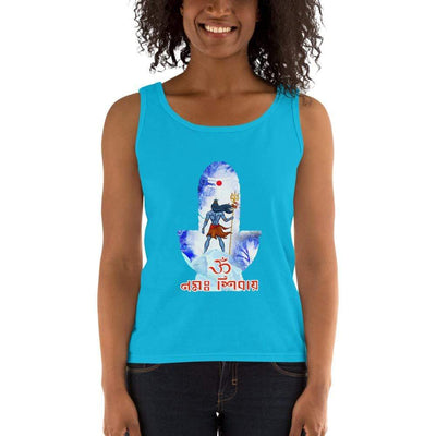 Caribbean Blue / S Bengali Ultra Cotton Tank Top - Om Namah Shivay-02